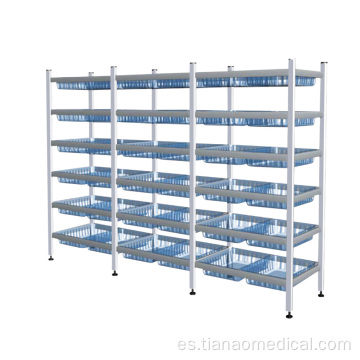 Sistema de estanterías de cartucho ajustable de aleación de aluminio de hospital